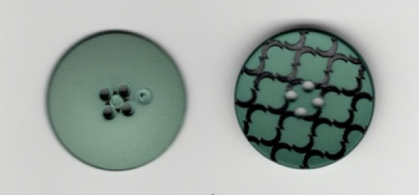 Knopf, 23 mm, grün-schwarz, 4-Loch